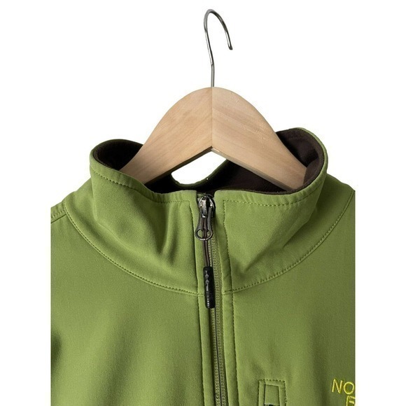 The North Face Mens Apex Bionic FZ Windwall Softshell Jacket Green Zip Pockets S - Picture 4 of 8